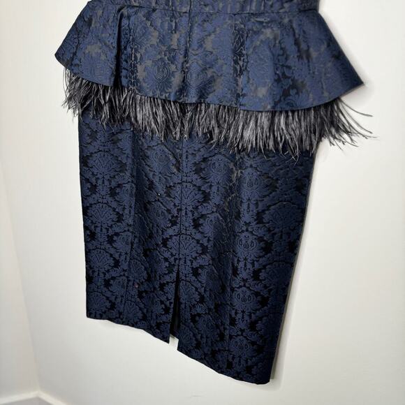 NWT MICHAEL KORS COLLECTION Navy Blue Lace Pattern Knee-Length Dress - Picture 9 of 12